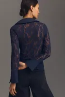 Maeve Long-Sleeve Lace Buttondown Shirt