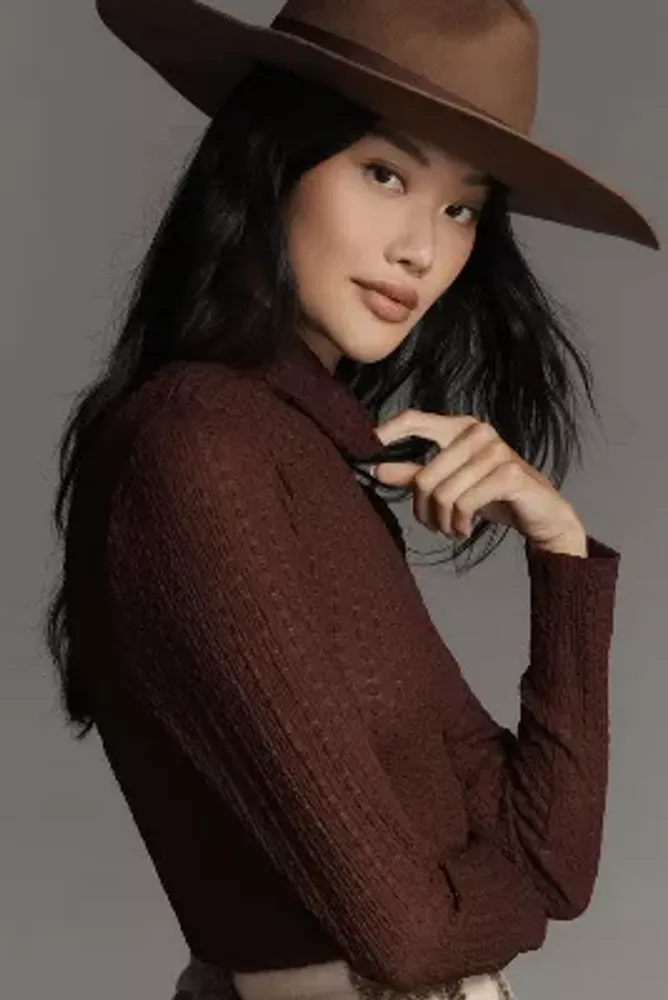 Maeve Long-Sleeve Ribbed Layered Top