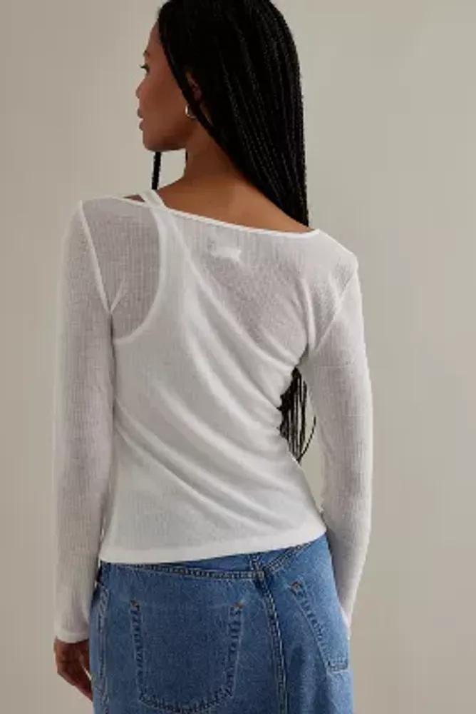 Pilcro Knit Layered Top