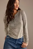 Andie Ribbed Henley Top by Pilcro: Shine Edition