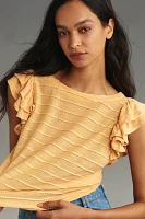 By Anthropologie Flutter-Sleeve Top