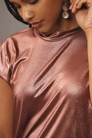 By Anthropologie Cowl-Neck Liquid Shine Top