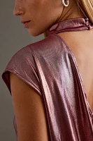 By Anthropologie Cowl-Neck Liquid Shine Top