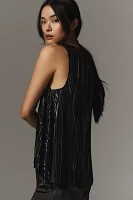 By Anthropologie Pleated Shine Tank