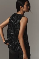 By Anthropologie Pleated Shine Tank