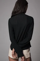 By Anthropologie Sheer Rib Long-Sleeve Turtleneck Tee