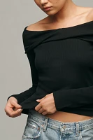 Pilcro Off-The-Shoulder Long-Sleeve Top