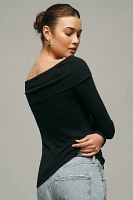 Pilcro Off-The-Shoulder Long-Sleeve Top