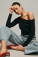 Pilcro Off-The-Shoulder Long-Sleeve Top