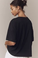 Maeve Oversized Short-Sleeve Mercerized Cotton Crew-Neck Tee