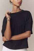 Maeve Oversized Short-Sleeve Mercerized Cotton Crew-Neck Tee