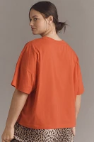 Maeve Oversized Short-Sleeve Mercerized Cotton Crew-Neck Tee