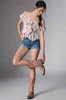 By Anthropologie Off-The-Shoulder Mesh Top