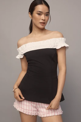 Maeve Off-The-Shoulder Hourglass Tuxedo Top