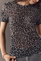 The Bennie Slim Cotton-Slub Tee by Pilcro: Burnout Edition