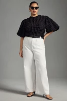 Eri + Ali Textured Puff-Sleeve Top