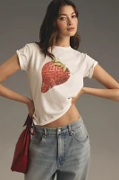 By Anthropologie Strawberry Graphic Tee