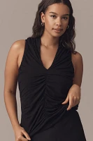 Maeve Ruched V-Neck Sleeveless Tank Top