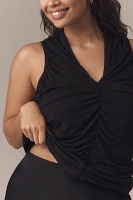 Maeve Ruched V-Neck Sleeveless Tank Top