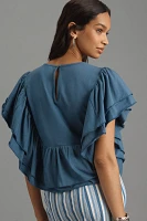 Let Me Be Flutter-Sleeve Top