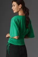 Maeve Short-Sleeve Side-Tie Top