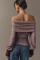 By Anthropologie Off-The-Shoulder Cozy Top