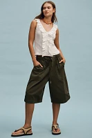 Pilcro V-Neck Ruffle-Front Tank Top