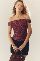 Maeve Off-The-Shoulder Mesh Top
