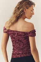 Maeve Off-The-Shoulder Mesh Top