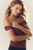 Maeve Off-The-Shoulder Mesh Top