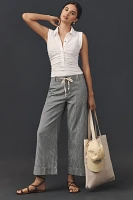 Pilcro Textured Ruched Polo Tank