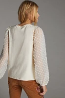 Maeve Textured-Sleeve Top