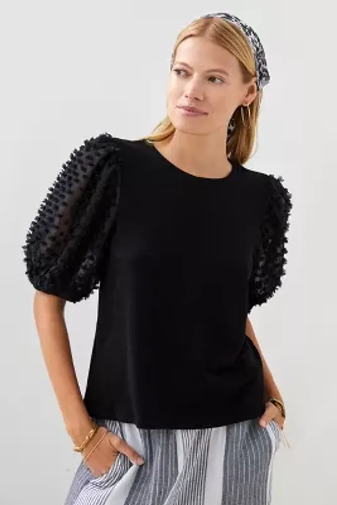 Maeve Woven Puff-Sleeve Top