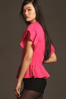 English Factory Ruffled Peplum Top