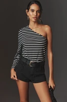 Grey Lab One-Shoulder Striped Top