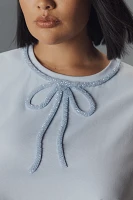 English Factory Rhinestone Bow Tee