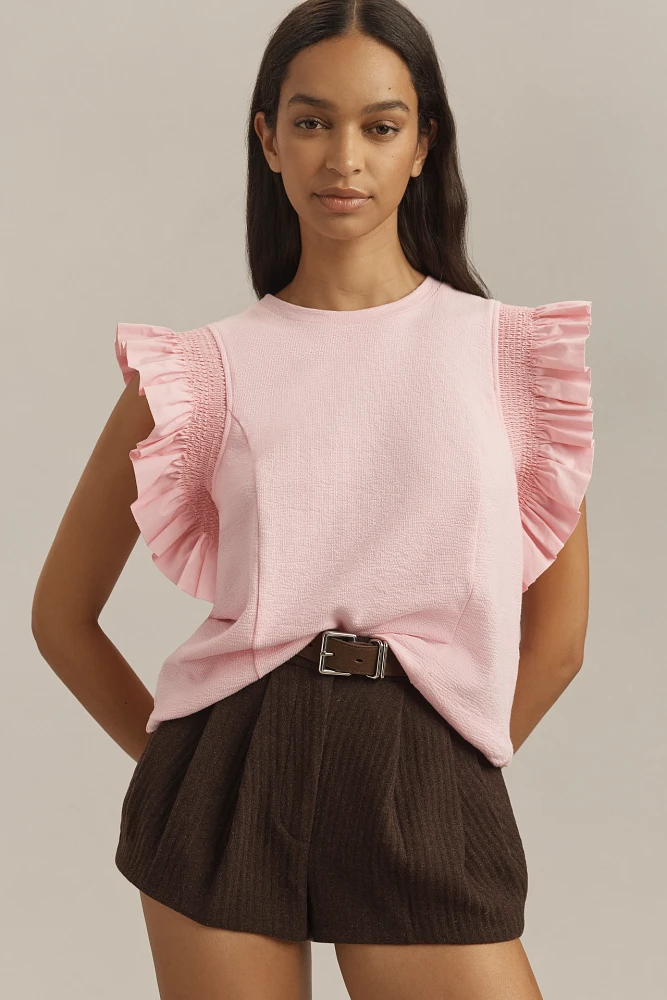 English Factory Ruffle-Sleeve Top