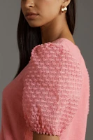 English Factory Textured Puff-Sleeve Top