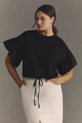 English Factory Plus Ruffle-Sleeve Top