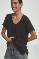 The Quinn Short-Sleeve V-Neck Tee by Pilcro
