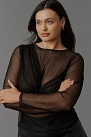Sarah Hann Emma Long-Sleeve Mesh Top