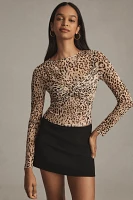 Sarah Hann Emma Leopard Mesh Top