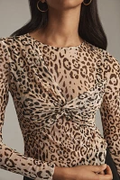 Sarah Hann Emma Leopard Mesh Top