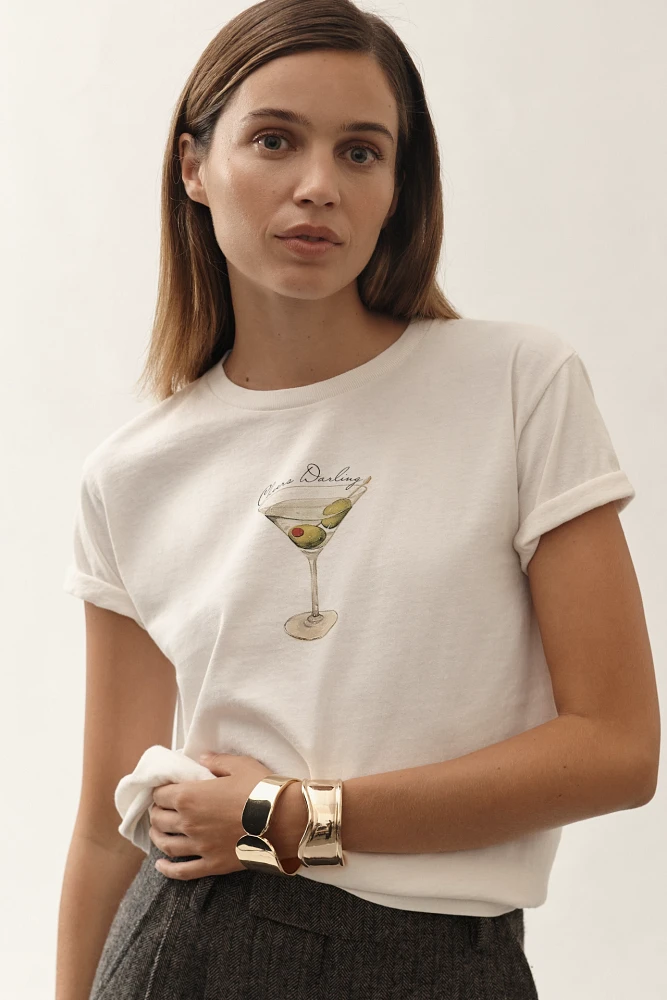 By Anthropologie Cocktail Hour Graphic Tee