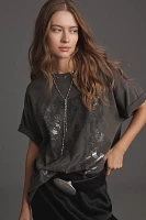 By Anthropologie AC/DC Metallic Graphic Tee