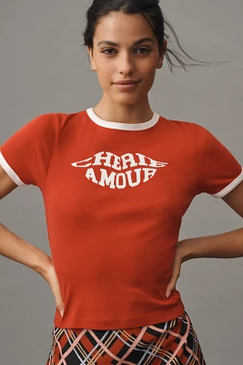 By Anthropologie Cherie Amour Graphic Baby Tee