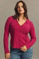 Pilcro Stitched Long-Sleeve Top