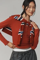 The Andie Ribbed Henley Top by Pilcro