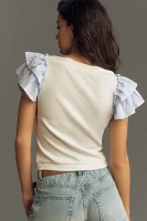 Maeve Ruffled Cropped Top