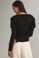 By Anthropologie Long-Sleeve Ruffle Top